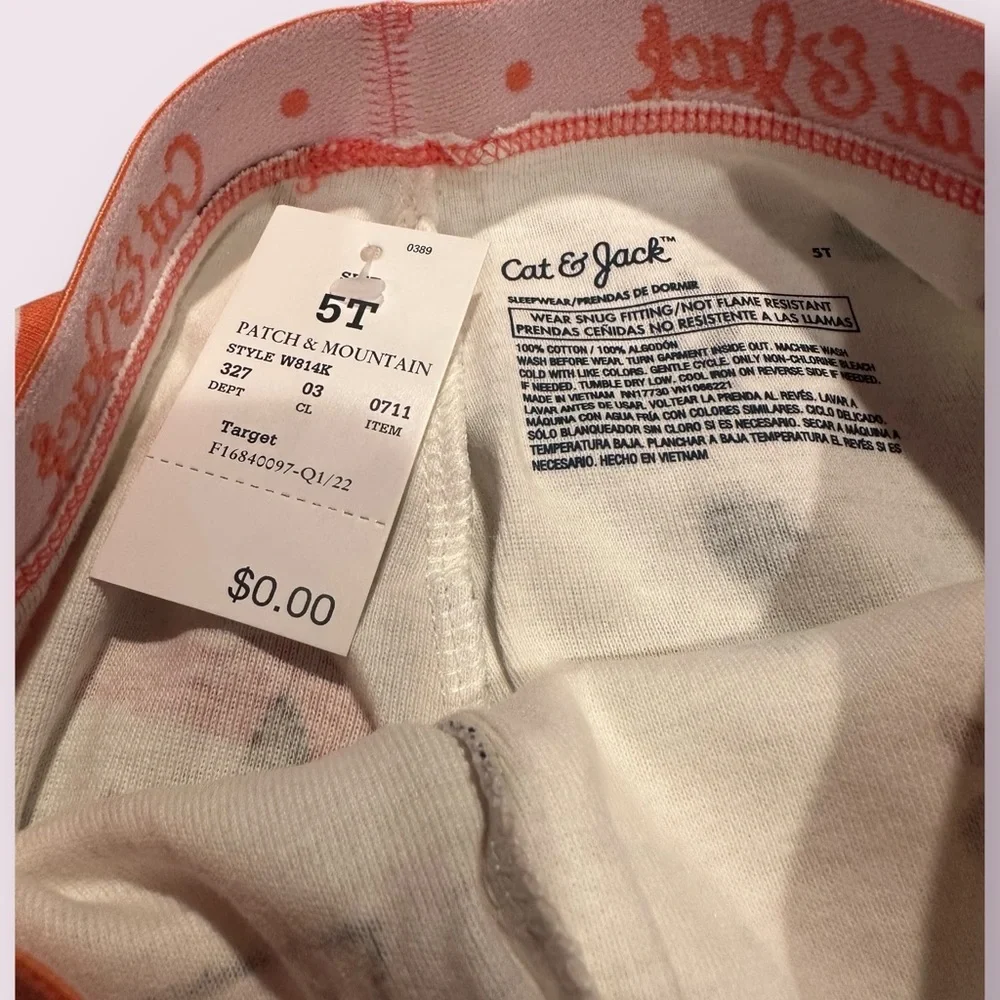 New With Partial Tag Toddler Cat & Jack Coral and Cream Southwest Theme Pajamas